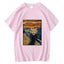 Camiseta básica com estampa gatinho pintura assustado