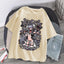 Camiseta Básica com estampa Menina Morte Caveiras
