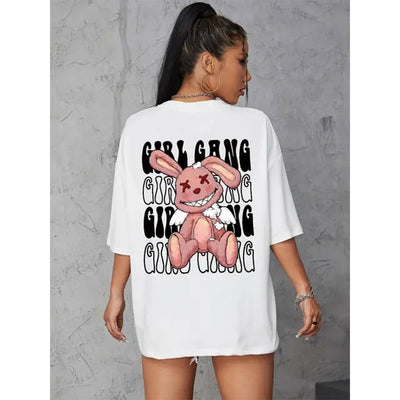 Camiseta Básica Unissex Com Estampa Coelho De Pelucia