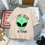 Camiseta básica com estampa Alien verde - Perola