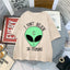 Camiseta básica com estampa Alien verde - Perola