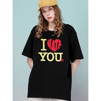 Camiseta Básica Unissex Com Estampa Coração Vermelho
