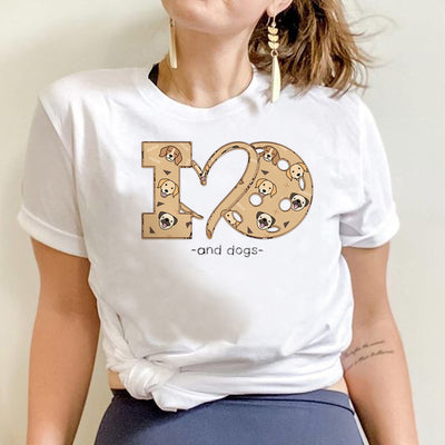 Camiseta Básica I Love Cookies and Dogs - BRANCO 