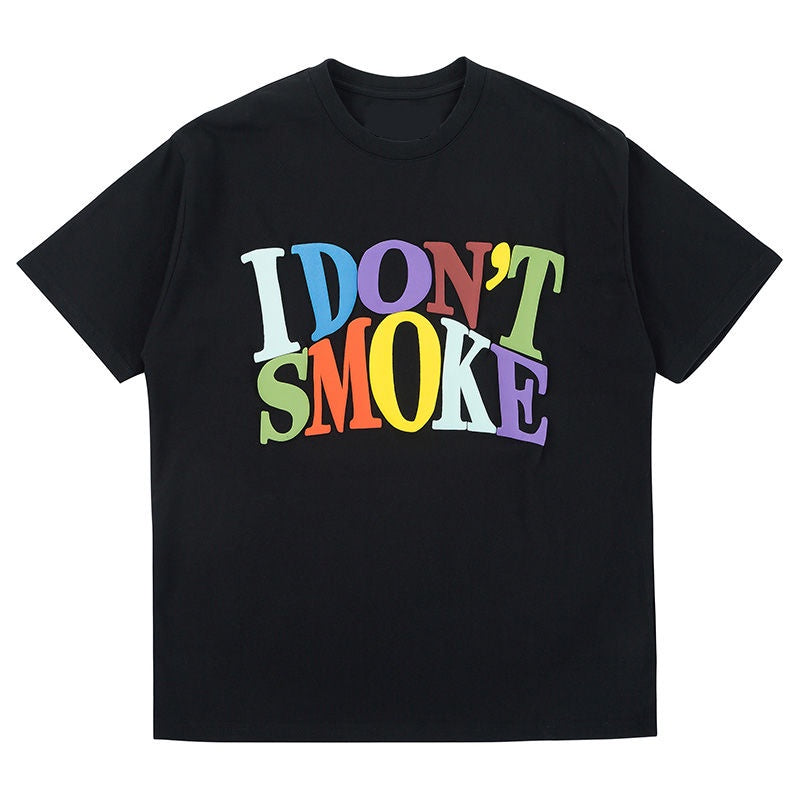 Camiseta Básica Com Estampa Letras Coloridas
