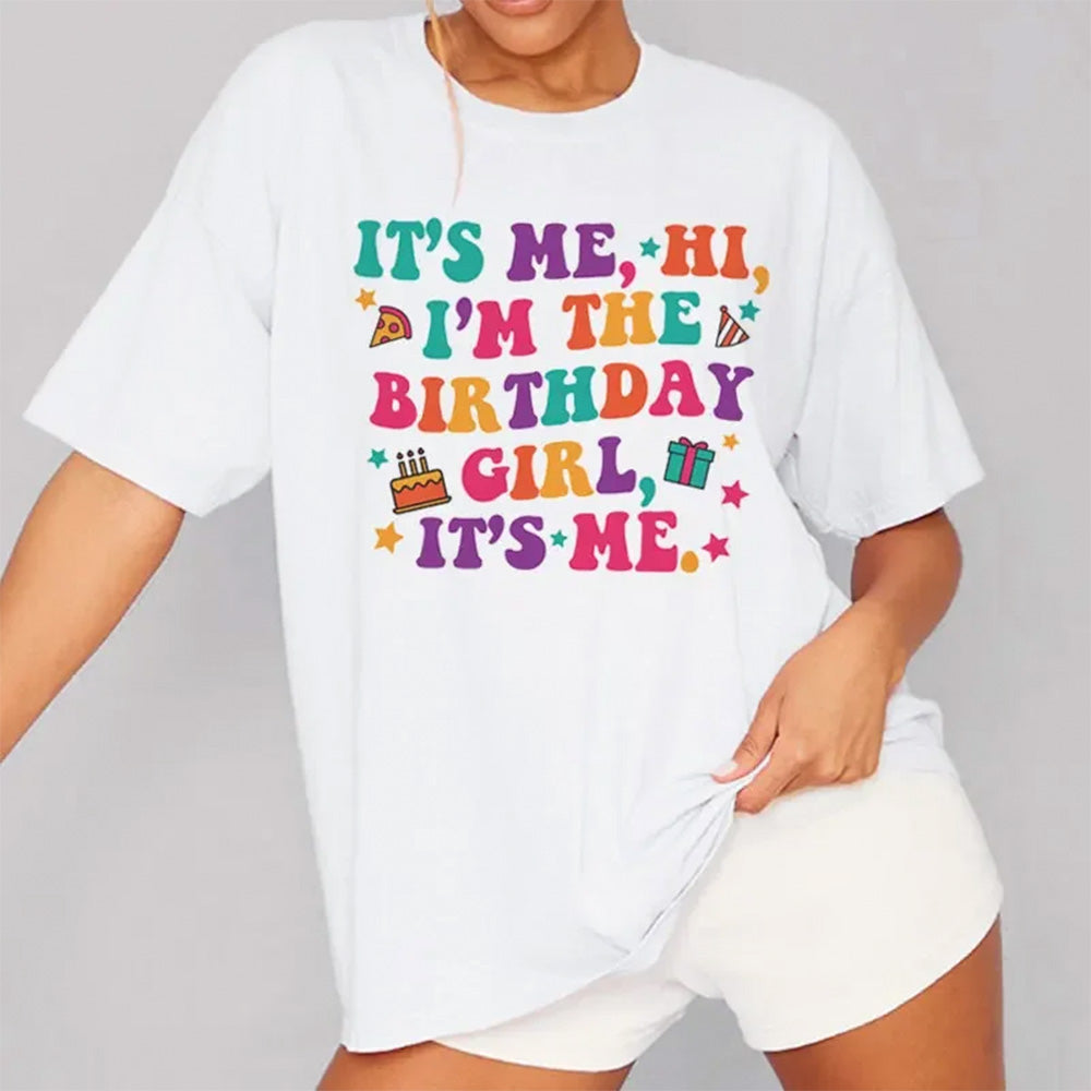 Camiseta Básica Feminino Com Estampa Presentes De Aniversario