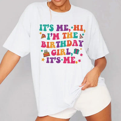 Camiseta Básica Feminino Com Estampa Presentes De Aniversario