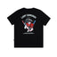 Camiseta básica com estampa mascara demonio-preto