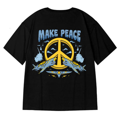 Camiseta Básica Com Estampa Avião Tubarão