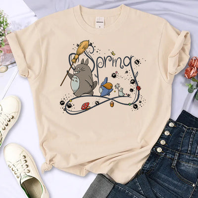 Camiseta Básica com Estampa Spring Totoro