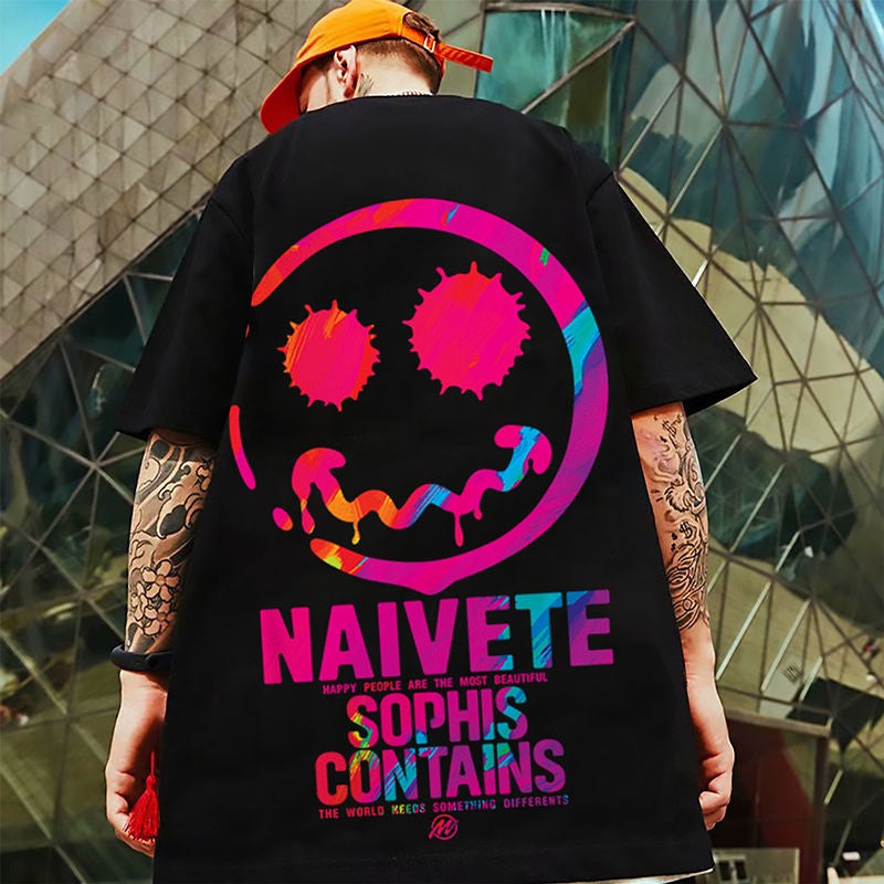 Camiseta Básica Naivete Smile - preto