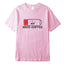 Camiseta básica com estampa bateria café
