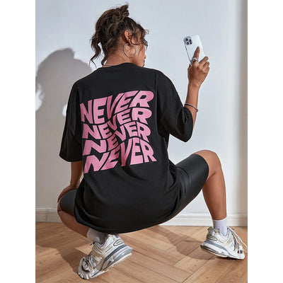 CAmiseta Básica Unissex Com Estampa Never Nunca