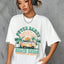 Camiseta Básica Com Estampa Van Praia Surf - Branco