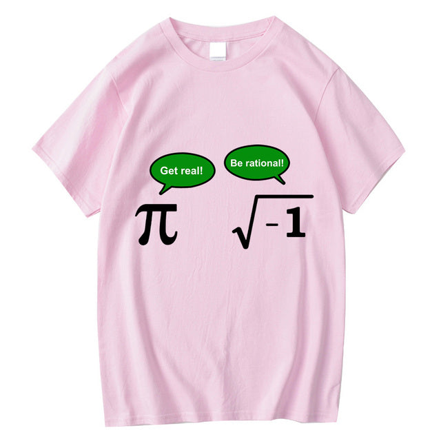 Camiseta Básica Pi e Raiz Imaginária Funny Joke Rosa Bebê