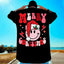 Camiseta Básica Unissex Com Estampa Rosto Feliz Papai Noel