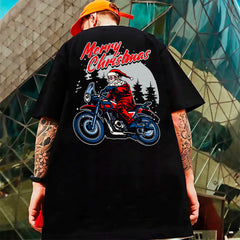 Camiseta Básica Merry Christmas Motorbike