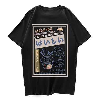 Camiseta Básica Com Estampa Comida Koreana Peixes
