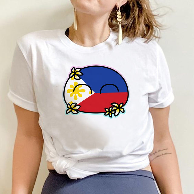 Camiseta básica com estampa slime bandeira