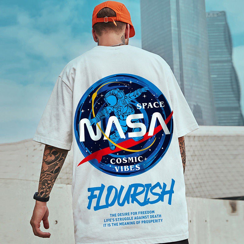 Camiseta Básica Space Nasa Flourish - branco