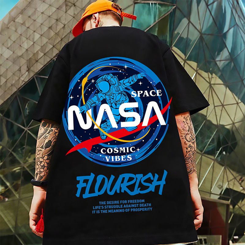 Camiseta Básica Space Nasa Flourish - preto