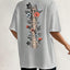 Camiseta Básica Spine With Flowers -  cinza