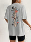 Camiseta Básica Spine With Flowers -  cinza