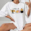 Camiseta Básica Com Estampa Sushi Gato- Branco