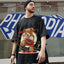 Camiseta Básica Com Estampa Ursinho Lutador - Preto