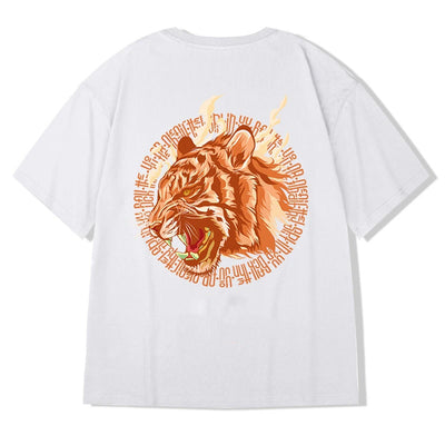Camiseta básica com estampa Tigre Laranja