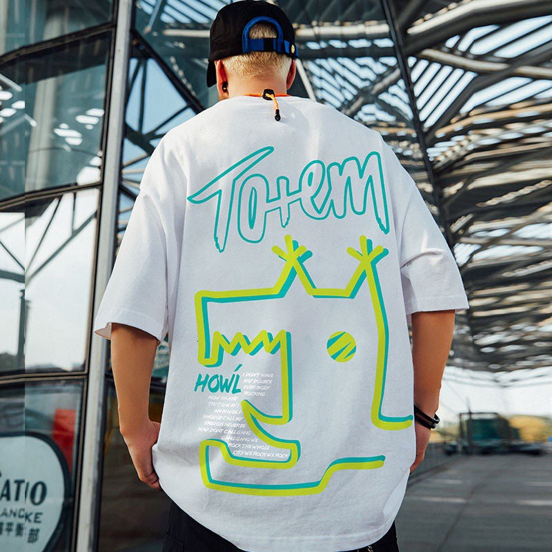 Camiseta Básica Com Estampa Desenho Totem