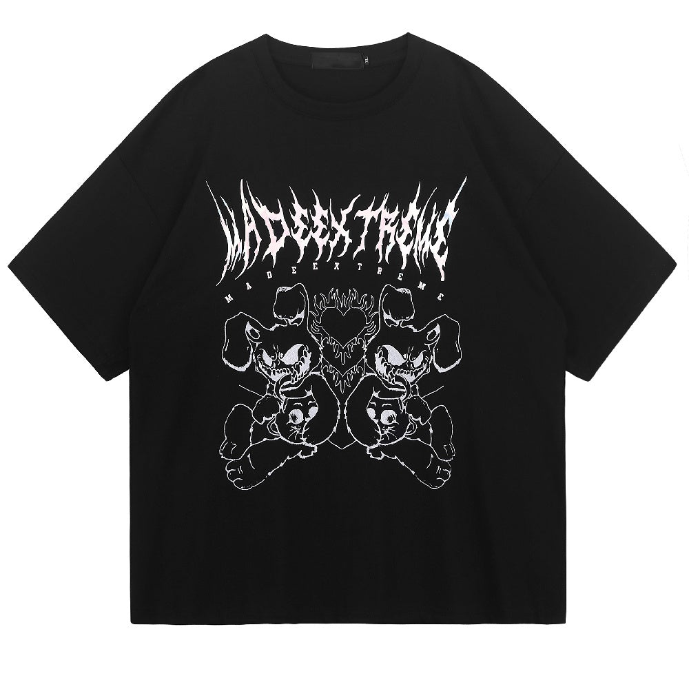 Camiseta Básica Com Estampa Ursinhos Demoníacos