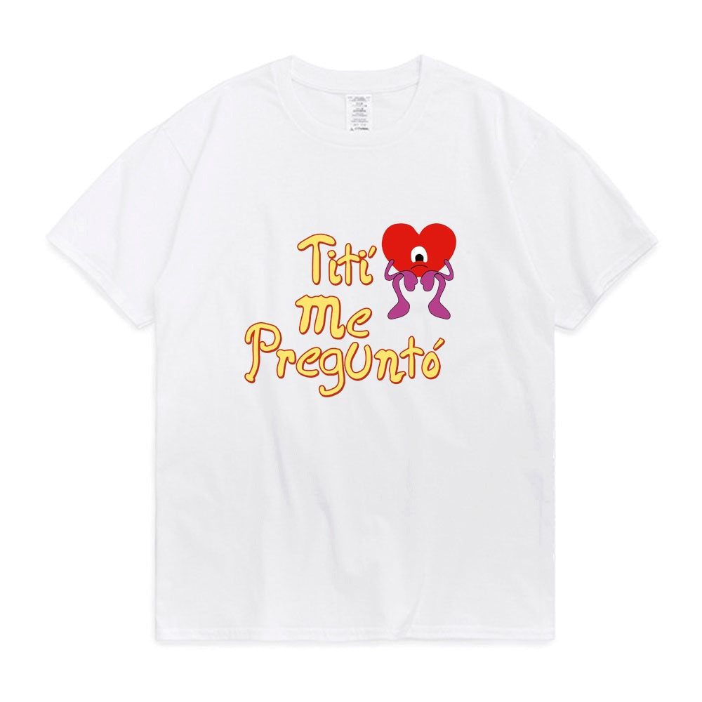 Camiseta Básica Com Estampa Coração Vermelho Monstrinho