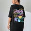 Camiseta Básica Com Estampa ursinhos Streetwear- Preto