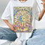 Camiseta Básica Vintage Sun and Moon - branco