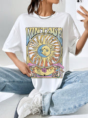 Camiseta Básica Vintage Sun and Moon