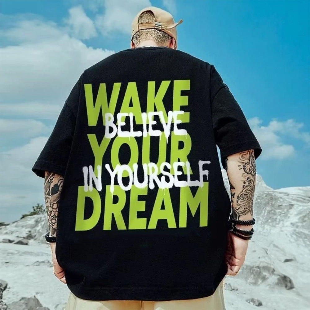 Camiseta básica com estampa Acredite em você