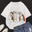 Camiseta Básica Com Estampa Gatinhos Natalinos
