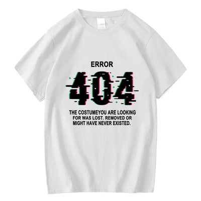 camiseta básica com estampa error 404