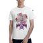 camiseta básica com estampa morcego ponta cabeça