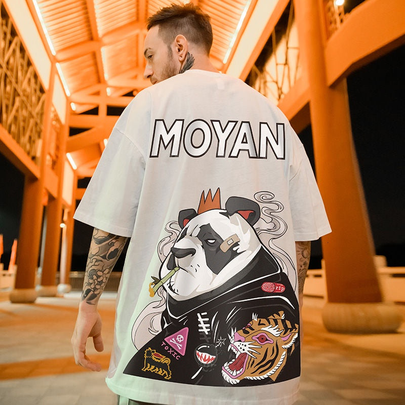 Camiseta Básica Moyan King Panda - Branco