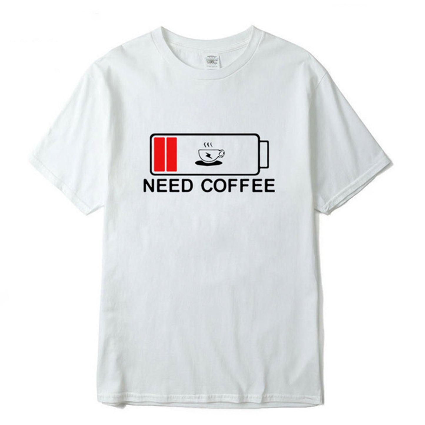 camiseta básica com estampa café bateria 