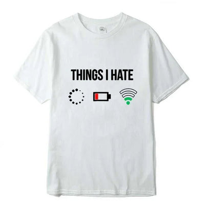 Camiseta básica com estampa bateria e wifi