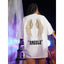 Camiseta Básica Feminina Com Estampa Asas De Anjo