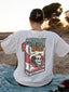 Camiseta Feminina Com Estampa Esqueleto Cigarro Cowboy