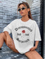 Camiseta Feminina Com Estampa Rosa Planta