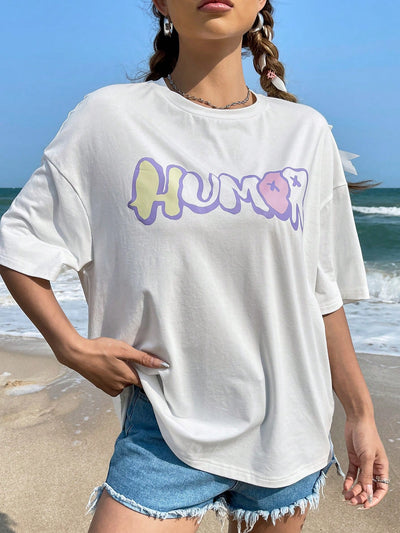 Camiseta Feminina Branca Com Estampa Humor - Branco