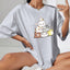 Camiseta Básica Com Estampa Monte De Gatinhos