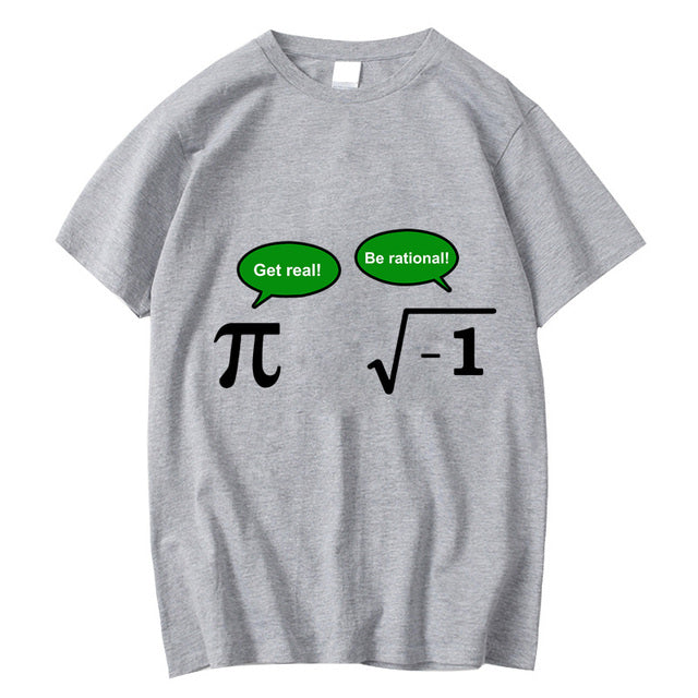 Camiseta Básica Pi e Raiz Imaginária Funny Joke Cinza 