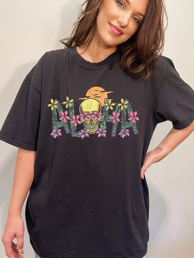 Camiseta Feminina Aloha Lual Skull - preto