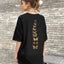 Camiseta Básica Feminina Borboleta nas Costas Tattoo- PRETO
